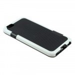 Wholesale Apple iPhone 6 4.7 Slim Tri Color Hybrid Case (Black White)